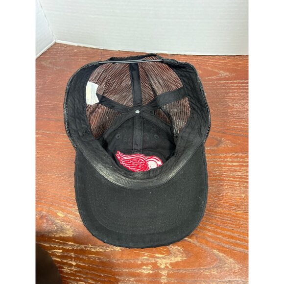 Vintage Detroit Red Wings Black Mesh Adjustable Hat M3 - Picture 4 of 5